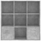 Book Cabinet Concrete Grey 98x30x98 cm Engineered Wood - Rear View