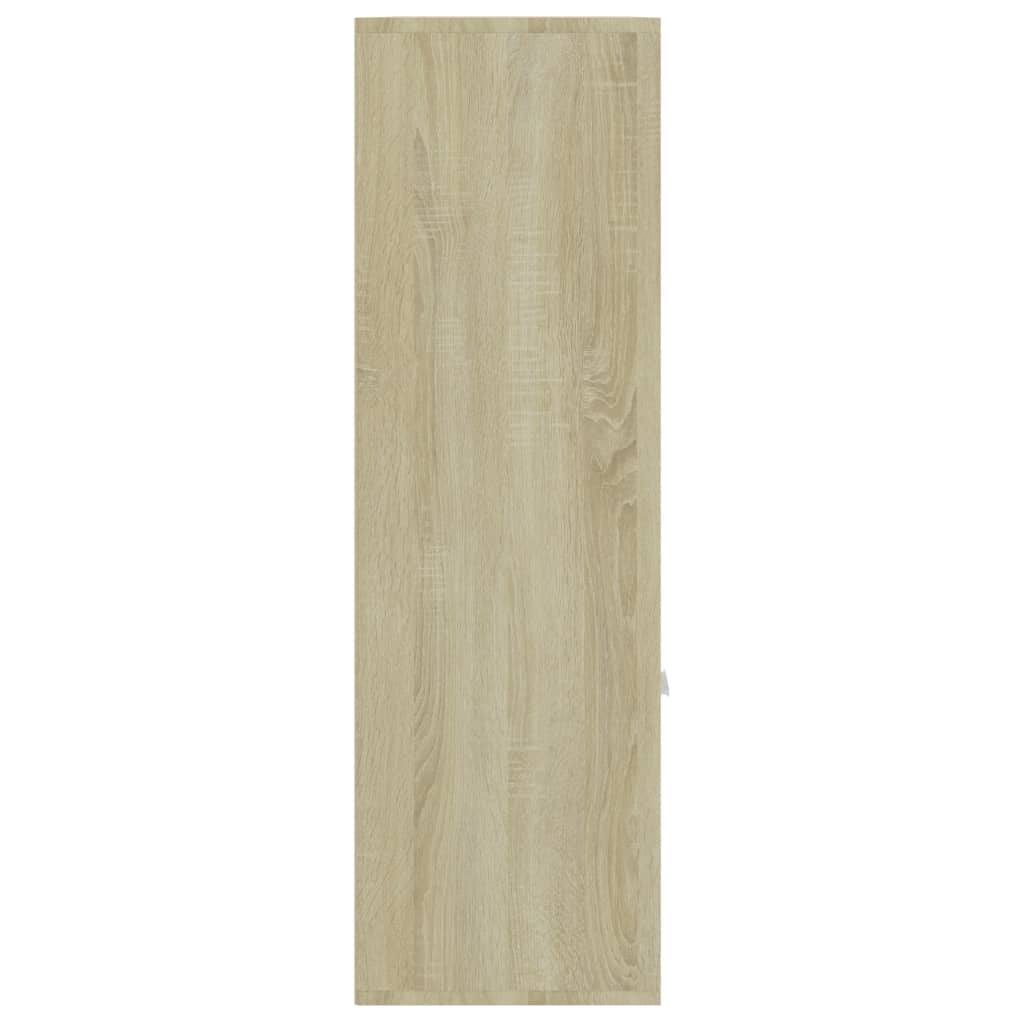Book Cabinet White and Sonoma Oak 98x30x98 cm Engineered Wood