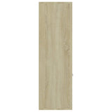Book Cabinet White and Sonoma Oak 98x30x98 cm Engineered Wood