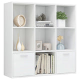 Book Cabinet High Gloss White 98x30x98 cm Engineered Wood - Side View