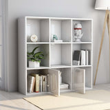 Book Cabinet High Gloss White 98x30x98 cm Engineered Wood