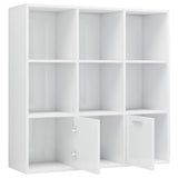 Book Cabinet High Gloss White 98x30x98 cm Engineered Wood - 45-Degree Angle