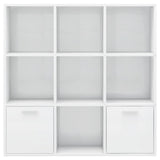 Book Cabinet High Gloss White 98x30x98 cm Engineered Wood - Close-Up Angle