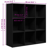 Book Cabinet Black 98x29x97.5cm Engineered Wood - Close-Up Angle