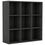 Book Cabinet Grey 98x29x97.5 cm Engineered Wood - Front View