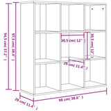 Book Cabinet Sonoma Oak 98x29x97.5 cm Engineered Wood - Close-Up Angle