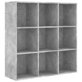 Book Cabinet Concrete Grey 98x29x97.5 cm Engineered Wood - Front View