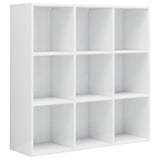 Book Cabinet High Gloss White 98x29x97.5 cm Engineered Wood - Front View