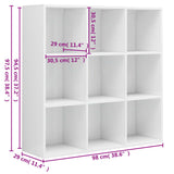 Book Cabinet High Gloss White 98x29x97.5 cm Engineered Wood