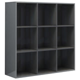 Book Cabinet High Gloss Grey 98x29x97.5 cm Engineered Wood - Front View