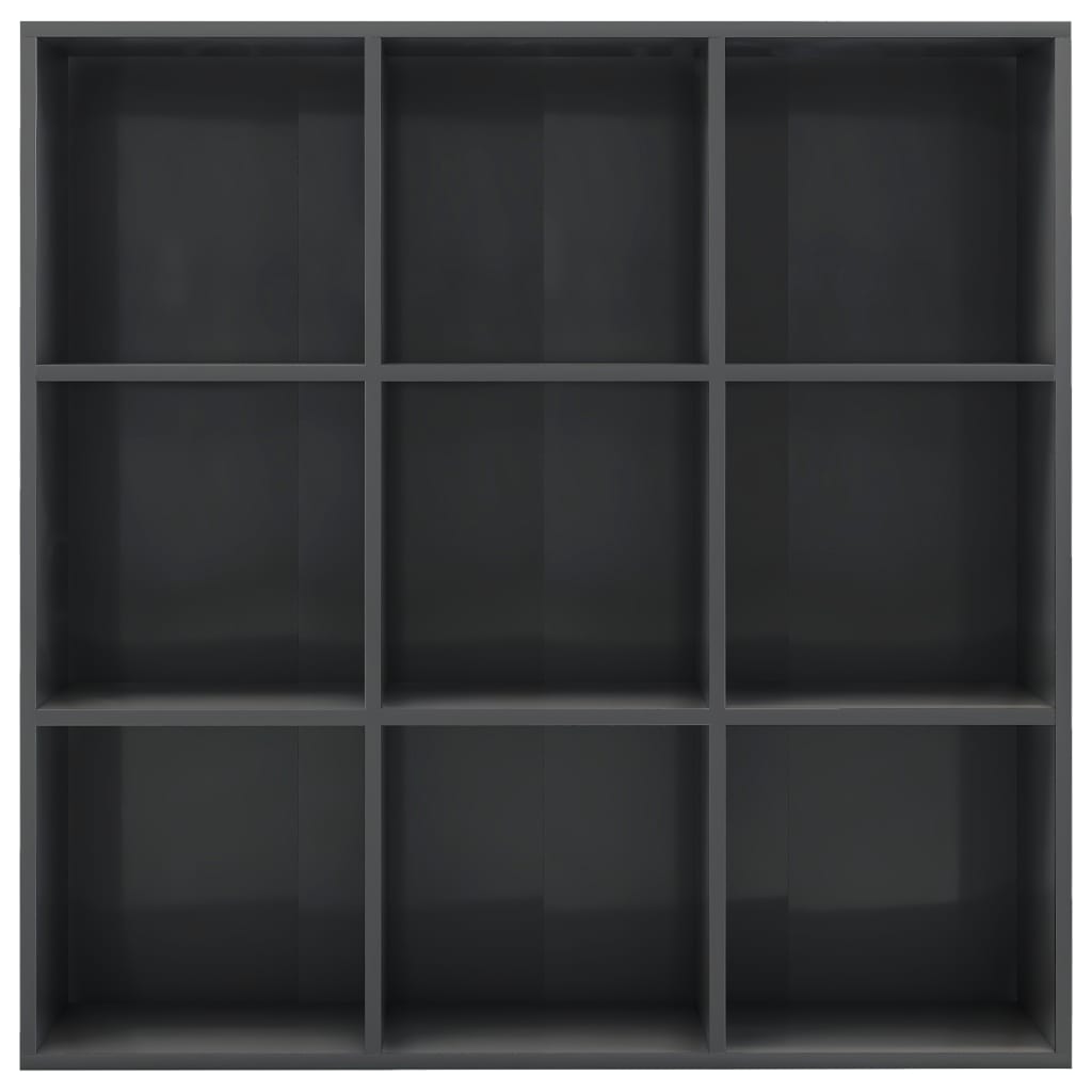 Book Cabinet High Gloss Grey 98x29x97.5 cm Engineered Wood