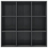 Book Cabinet High Gloss Grey 98x29x97.5 cm Engineered Wood - Side View