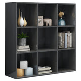 Book Cabinet High Gloss Grey 98x29x97.5 cm Engineered Wood