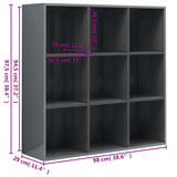 Book Cabinet High Gloss Grey 98x29x97.5 cm Engineered Wood - Rear View