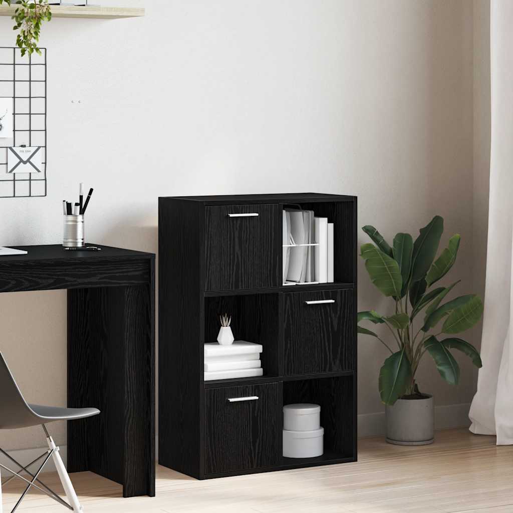 Storage Cabinet Balck 60x29.5x90 cm Engineered Wood