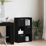 Storage Cabinet Balck 60x29.5x90 cm Engineered Wood