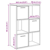 Storage Cabinet Balck 60x29.5x90 cm Engineered Wood