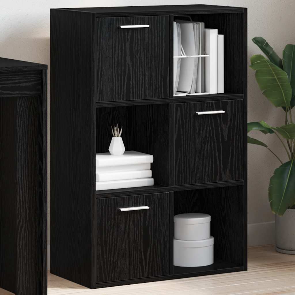 Storage Cabinet Balck 60x29.5x90 cm Engineered Wood