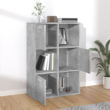 Storage Cabinet Concrete Grey 60x29.5x90 cm Engineered Wood - Side View