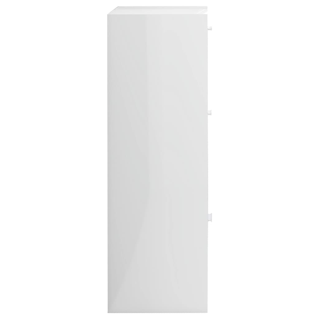 Storage Cabinet High Gloss White 60x29.5x90 cm Engineered Wood