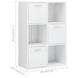 Storage Cabinet High Gloss White 60x29.5x90 cm Engineered Wood