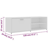 TV Cabinet White 120x34x37 cm Engineered Wood