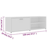TV Cabinet White 120x34x37 cm Engineered Wood - Extra Image