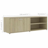 TV Cabinet Sonoma Oak 120x34x37 cm Engineered Wood - Extra Image