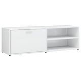 TV Cabinet High Gloss White 120x34x37 cm Engineered Wood - Front View