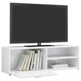 TV Cabinet High Gloss White 120x34x37 cm Engineered Wood - 45-Degree Angle