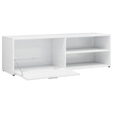 TV Cabinet High Gloss White 120x34x37 cm Engineered Wood - Rear View