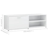 TV Cabinet High Gloss White 120x34x37 cm Engineered Wood - Extra Image