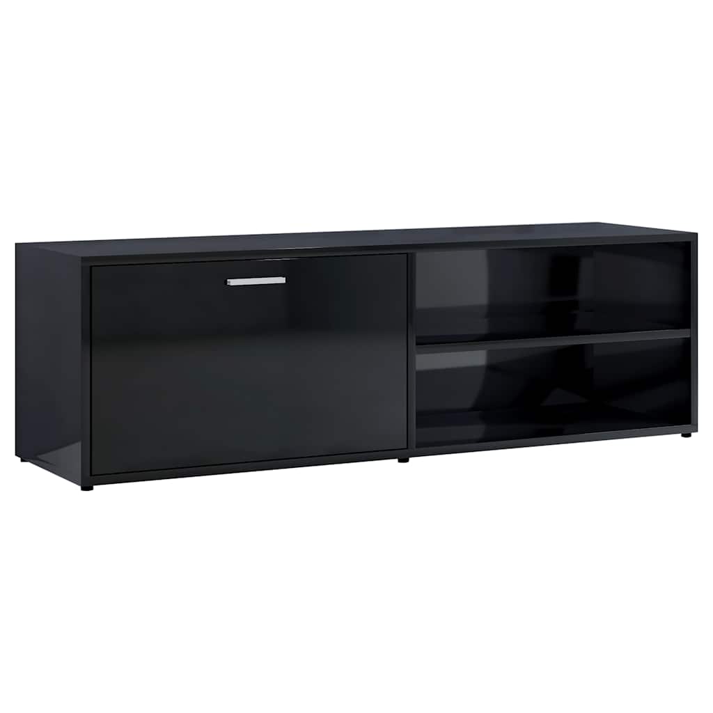 TV Cabinet High Gloss Black 120x34x37 cm Engineered Wood