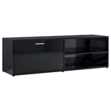 TV Cabinet High Gloss Black 120x34x37 cm Engineered Wood - Front View