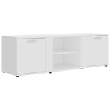 TV Cabinet White 120x34x37 cm Engineered Wood - Front View