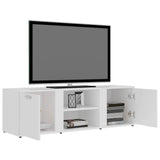 TV Cabinet White 120x34x37 cm Engineered Wood - 45-Degree Angle