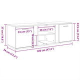 TV Cabinet White 120x34x37 cm Engineered Wood