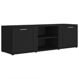 TV Cabinet Black 120x34x37 cm Engineered Wood - Front View