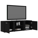 TV Cabinet Black 120x34x37 cm Engineered Wood - 45-Degree Angle