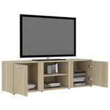 TV Cabinet Sonoma Oak 120x34x37 cm Engineered Wood - 45-Degree Angle