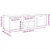 TV Cabinet Sonoma Oak 120x34x37 cm Engineered Wood - Extra Image