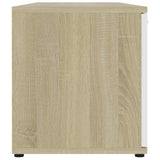 TV Cabinet White and Sonoma Oak 120x34x37 cm Engineered Wood
