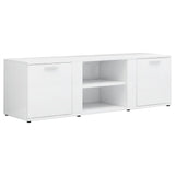 TV Cabinet High Gloss White 120x34x37 cm Engineered Wood - Front View