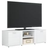 TV Cabinet High Gloss White 120x34x37 cm Engineered Wood - Side View