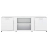 TV Cabinet High Gloss White 120x34x37 cm Engineered Wood - Close-Up Angle