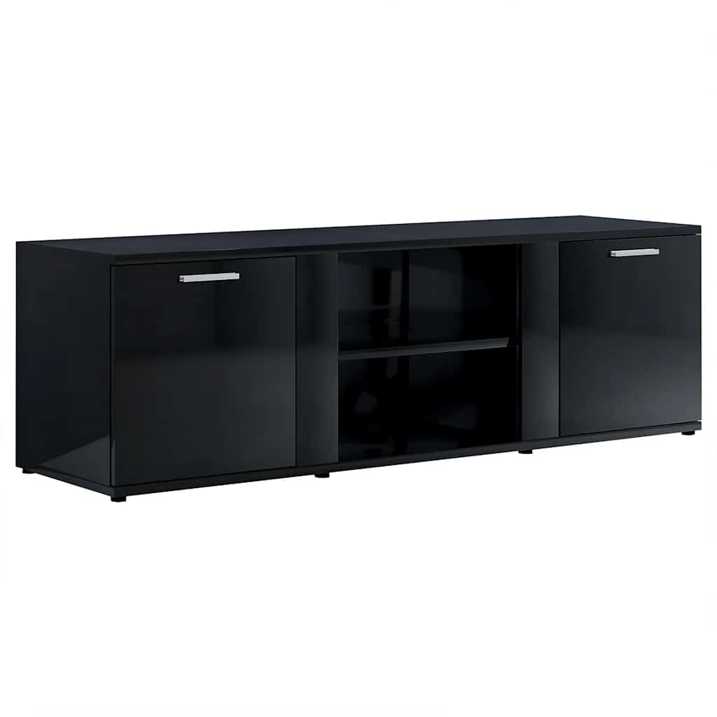 TV Cabinet High Gloss Black 120x34x37 cm Engineered Wood