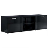 TV Cabinet High Gloss Black 120x34x37 cm Engineered Wood