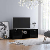 TV Cabinet High Gloss Black 120x34x37 cm Engineered Wood - Top-Down View