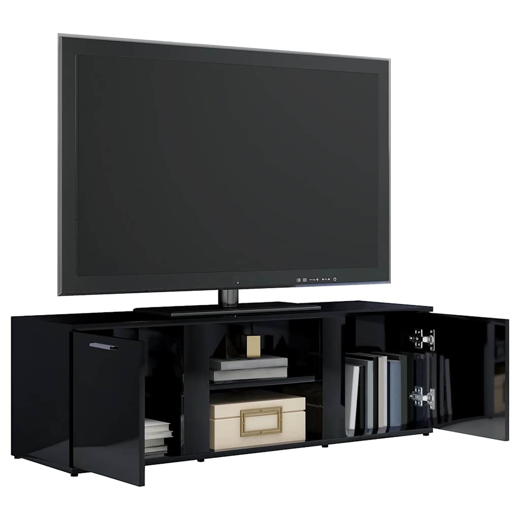 TV Cabinet High Gloss Black 120x34x37 cm Engineered Wood
