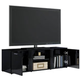 TV Cabinet High Gloss Black 120x34x37 cm Engineered Wood - 45-Degree Angle
